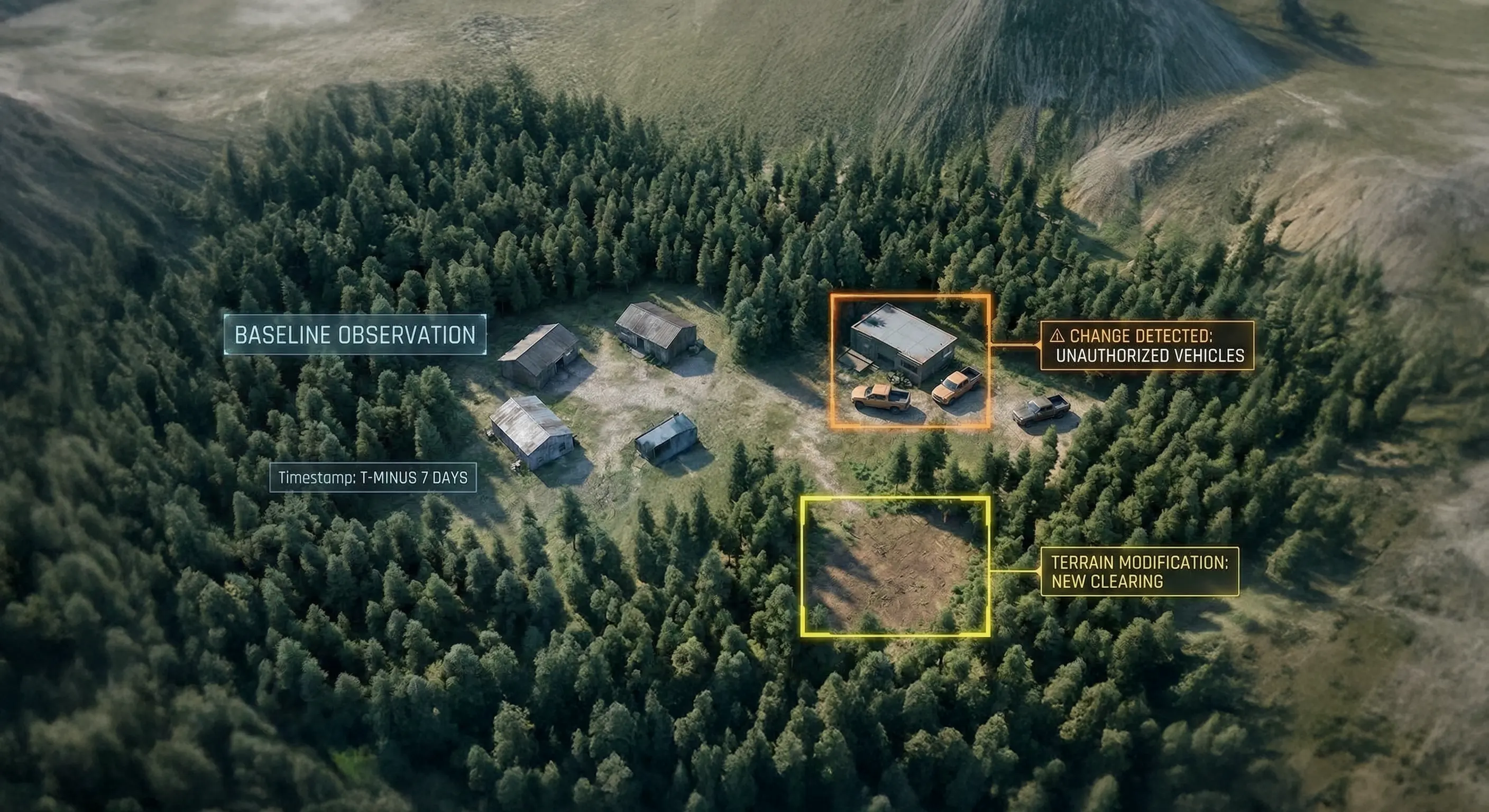 Terrain change detection result visual