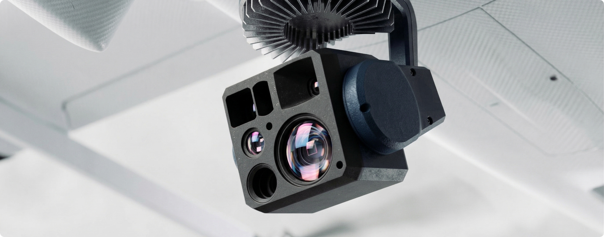 LANDCAM stabilized camera mounted under an aircraft