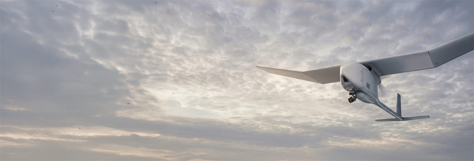 Aerial sentinel drone over monitored zone